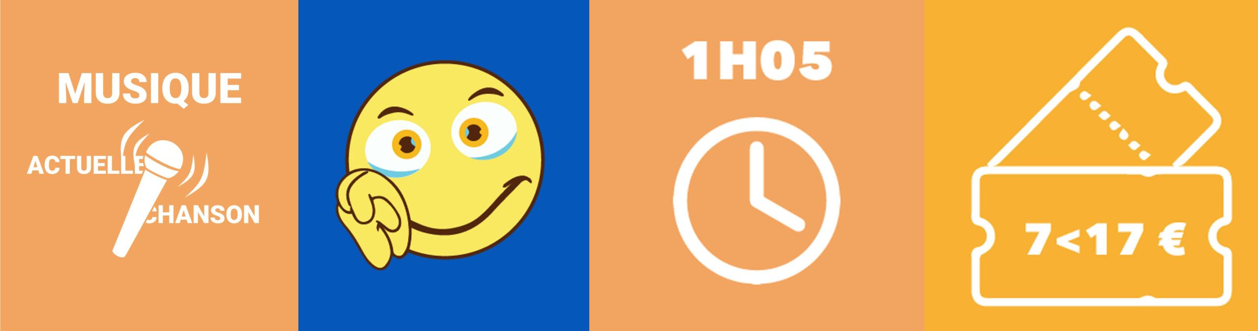 Le spectacle est de la chanson française, il dure 1h05 et coute de 7 à 17€.