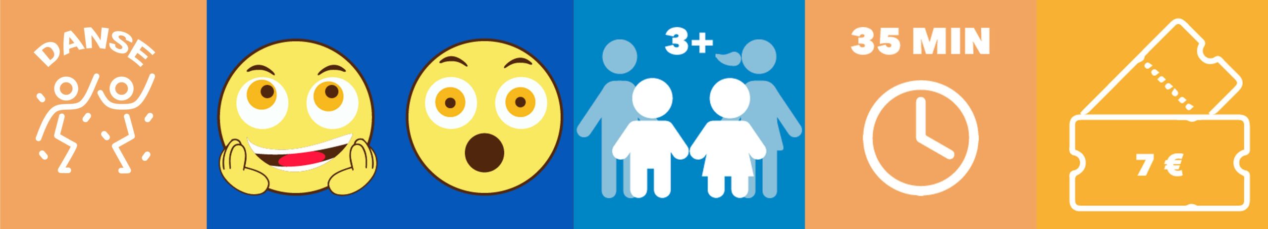 Bandeau Facile à lire et à comprendre. Le spectacle est de la danse à partir de 3 ans, il est surprenant et fait rêver, dure 35 minutes et coute 7€